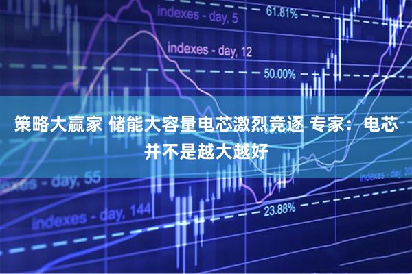 策略大赢家 储能大容量电芯激烈竞逐 专家：电芯并不是越大越好